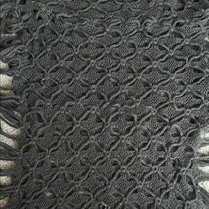 Dark Gray Crochet Extremely Soft Knit Scarf